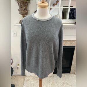 DKNY Gray Sweater with Crystal Collar